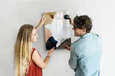 Quadro magnético de apagar a seco com estampa de abstração em aquarela