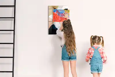 Quadro magnético de apagar a seco com estampa de abstração em aquarela