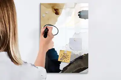 Quadro magnético de apagar a seco com estampa de abstração em aquarela