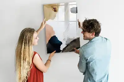Quadro magnético de apagar a seco com estampa de abstração em aquarela