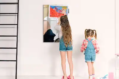 Quadro magnético de apagar a seco com estampa de abstração em aquarela