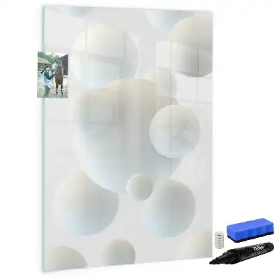 Quadro magnético de apagar a seco com estampa de abstração de esfera