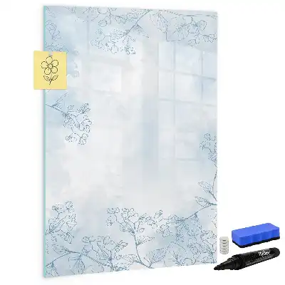 Quadro magnético de apagar a seco estampa de esboço de flor