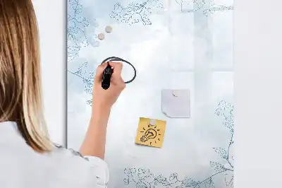 Quadro magnético de apagar a seco estampa de esboço de flor