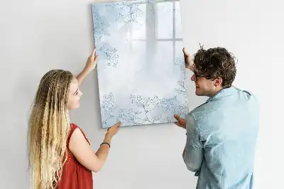 Quadro magnético de apagar a seco estampa de esboço de flor