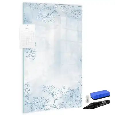 Quadro magnético de apagar a seco estampa de esboço de flor