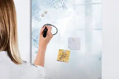 Quadro magnético de apagar a seco estampa de esboço de flor