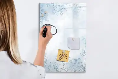 Quadro magnético de apagar a seco estampa de esboço de flor