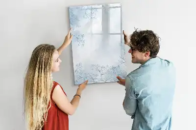 Quadro magnético de apagar a seco estampa de esboço de flor