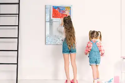 Quadro magnético de apagar a seco estampa de esboço de flor