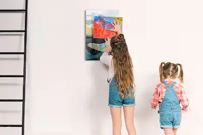 Quadro magnético de apagar a seco baleia de mármore