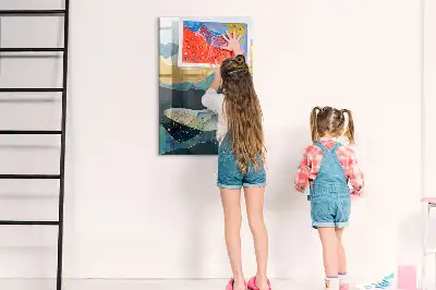 Quadro magnético de apagar a seco baleia de mármore