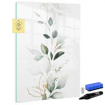 Quadro magnético de apagar a seco modelo folhas de junco