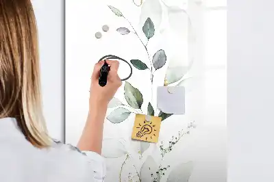 Quadro magnético de apagar a seco modelo folhas de junco
