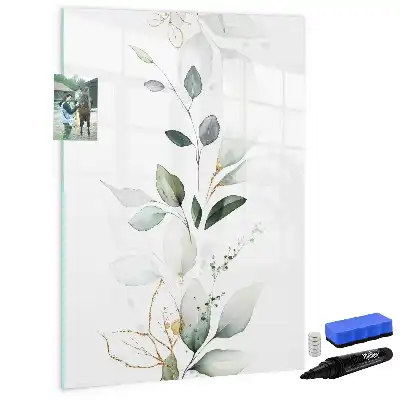 Quadro magnético de apagar a seco modelo folhas de junco