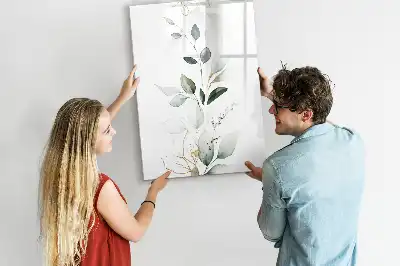 Quadro magnético de apagar a seco modelo folhas de junco