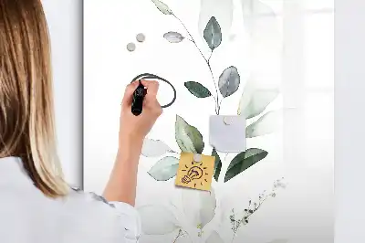 Quadro magnético de apagar a seco modelo folhas de junco
