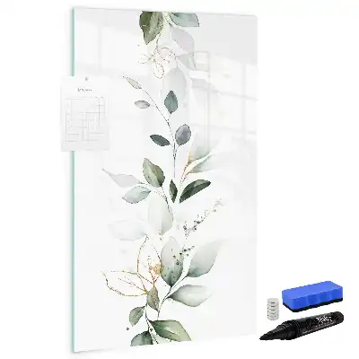 Quadro magnético de apagar a seco modelo folhas de junco