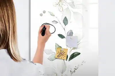 Quadro magnético de apagar a seco modelo folhas de junco