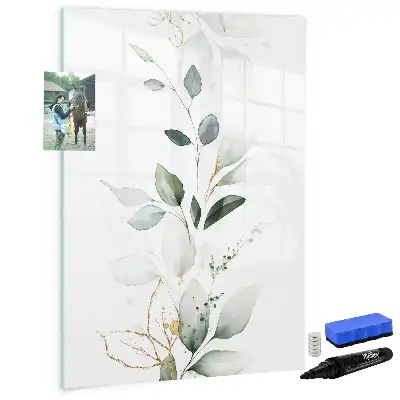 Quadro magnético de apagar a seco modelo folhas de junco