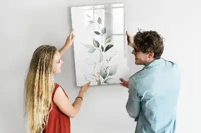 Quadro magnético de apagar a seco modelo folhas de junco