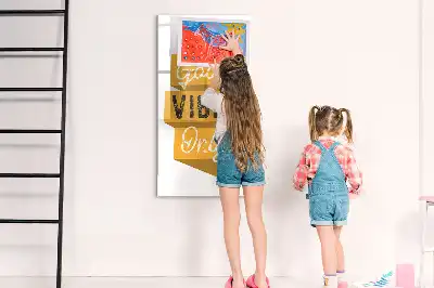Quadro magnético de apagar a seco estampa apenas boas vibrações