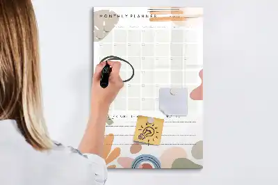 Planner mensal quadro magnético de apagar a seco