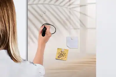 Quadro magnético de apagar a seco com estampa de sombra de folha de palmeira