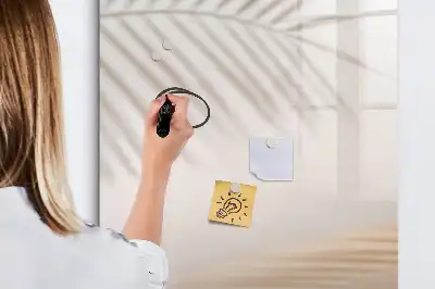 Quadro magnético de apagar a seco com estampa de sombra de folha de palmeira