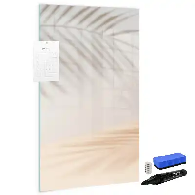 Quadro magnético de apagar a seco com estampa de sombra de folha de palmeira