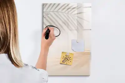 Quadro magnético de apagar a seco com estampa de sombra de folha de palmeira