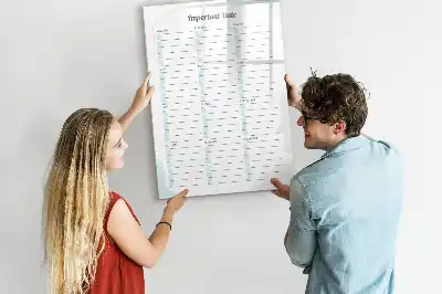Quadro magnético de apagar a seco datas importantes
