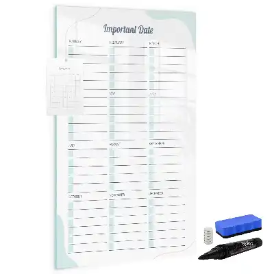 Quadro magnético de apagar a seco datas importantes