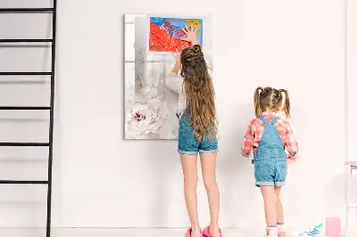 Quadro magnético de apagar a seco estampa de peônias