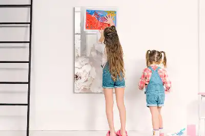 Quadro magnético de apagar a seco estampa de peônias