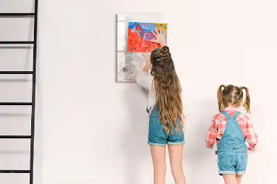 Quadro magnético de apagar a seco estampa de peônias
