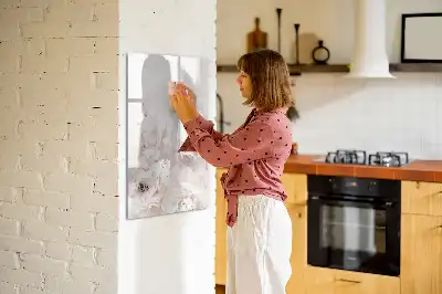 Quadro magnético de apagar a seco estampa de peônias