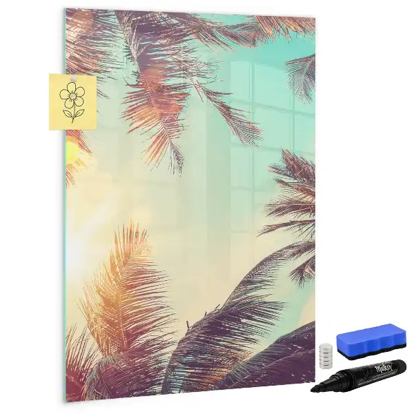Quadro magnético de apagar a seco estampa de palmeira tropical