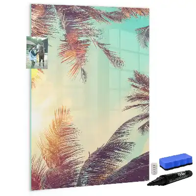 Quadro magnético de apagar a seco estampa de palmeira tropical