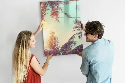 Quadro magnético de apagar a seco estampa de palmeira tropical
