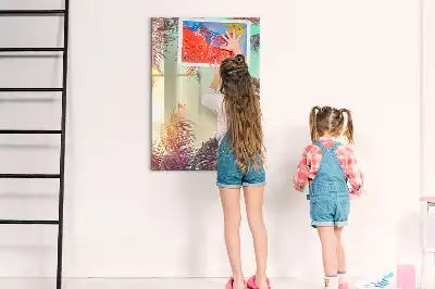 Quadro magnético de apagar a seco estampa de palmeira tropical