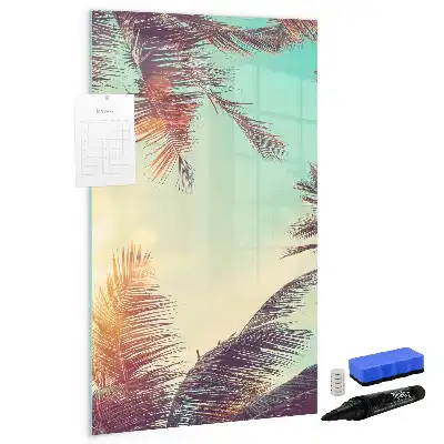 Quadro magnético de apagar a seco estampa de palmeira tropical