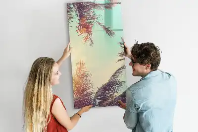 Quadro magnético de apagar a seco estampa de palmeira tropical