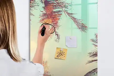 Quadro magnético de apagar a seco estampa de palmeira tropical