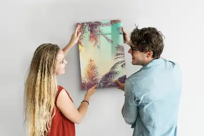 Quadro magnético de apagar a seco estampa de palmeira tropical