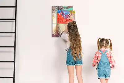 Quadro magnético de apagar a seco estampa de palmeira tropical