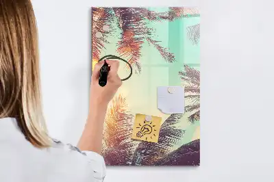 Quadro magnético de apagar a seco estampa de palmeira tropical
