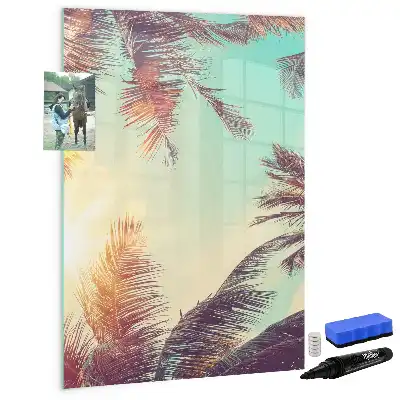 Quadro magnético de apagar a seco estampa de palmeira tropical