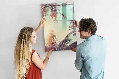 Quadro magnético de apagar a seco estampa de palmeira tropical
