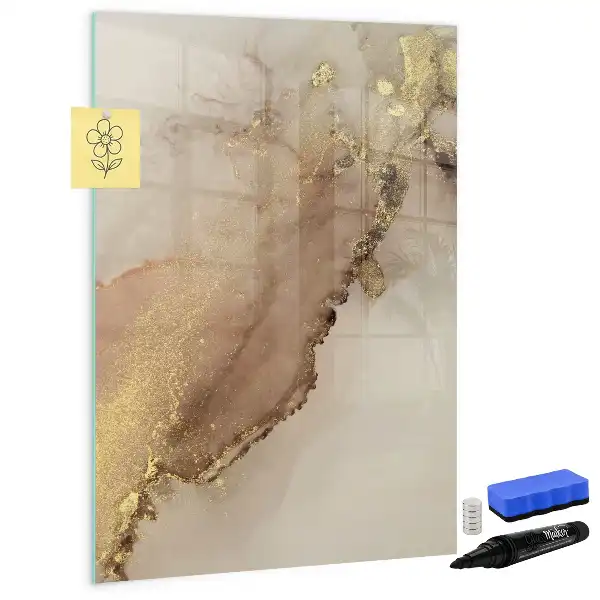 Quadro magnético de apagar a seco mármore brilhante